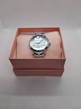 Relógio Feminino Prata com Strass