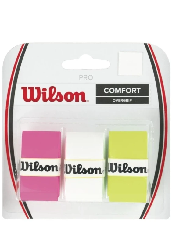 Overgrip Wilson Pro Comfort 3 Unidades pacote sortido branco/verde/rosa