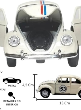 Miniatura Fusca Herbie 53 Metal Abre Porta