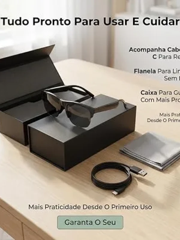 Óculos De Sol Bluetooth Premium Áudio Open Ear