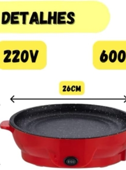 Chapa Elétrica Grill Multifuncional Antiaderente