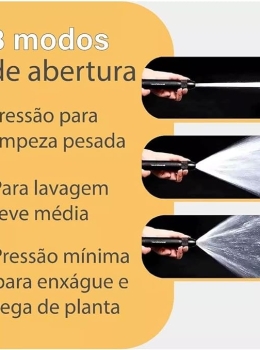 Bico Pulverizador 3 em 1 Ajustável com Gatilho