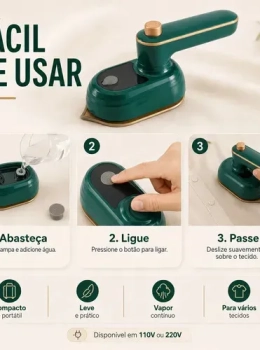Mini Ferro a Vapor Elétrico Portátil Viagem