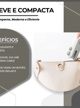 Mini Seladora Recarregável 2 em 1 Corta e Sela