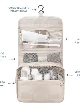 Necessaire Feminina Organizadora com Gancho Viagem