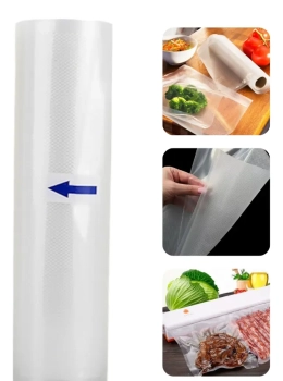 Bobina Saco Plástico Vácuo Gofrada 25x5m
