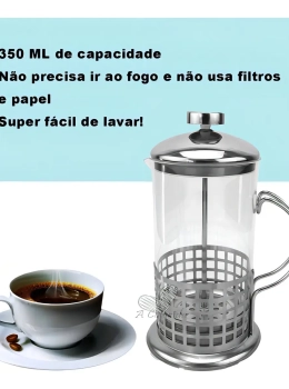 Cafeteira Francesa Inox 350ml Elegante e Durável