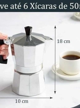 Cafeteira Italiana Alumínio 6 Xícaras 300ml