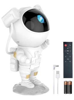 Luminária Astronauta Projetor Galáxia Luz Noturna