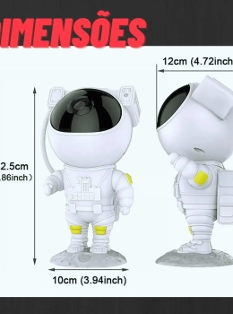 Luminária Astronauta Projetor Galáxia Luz Noturna