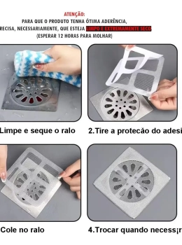 Filtro Adesivo Descartável para Ralo de Pia