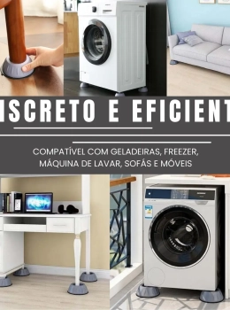 Pé Antivibração Regulável Lava Seca Geladeira 4un