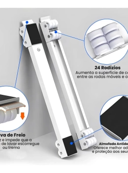 Pé Sup Rodas para Móveis Transporte 300kg