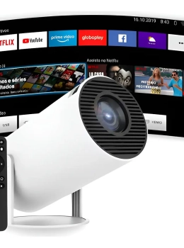 Projetor Smart Portátil Full HD 4K Bluetooth