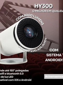 Projetor Smart Portátil Full HD 4K Bluetooth