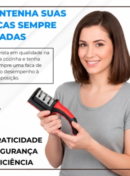 Afiador Profissional 3 em 1 Facas e Tesouras