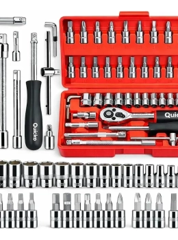Kit Ferramentas Quicko 46 Peças Soquetes e Chaves