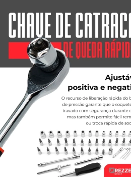 Kit Ferramentas Quicko 46 Peças Soquetes e Chaves