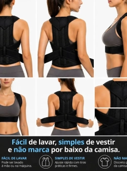 Colete Corretor Postural Coluna Cervical Ajustável