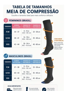 Meia Compressão 3/4 Unissex Alta Pressão Par