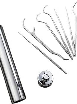 Kit Profissional Limpeza Dental 7 Ferramentas Inox