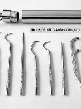 Kit Profissional Limpeza Dental 7 Ferramentas Inox