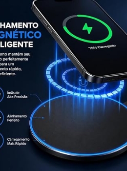 Carregador Sem Fio 20W Magnético Turbo USB-C