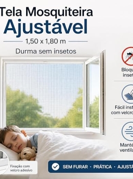 Tela Mosquiteira Ajustável para Janela 1,50x1,80m