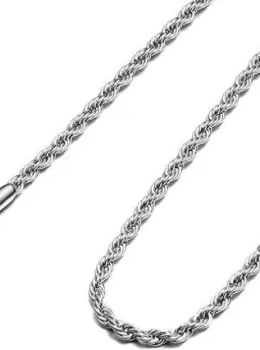 Corrente Baiano Torcido Aço Inoxidável Masculina 70 cm