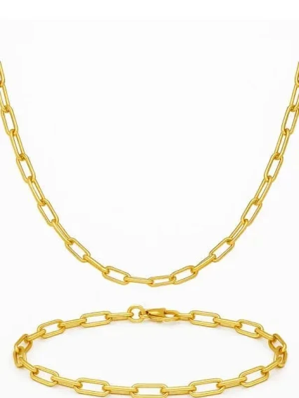 Cordão com Pulseira Cartier Elegante Masculina 4mm