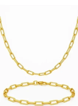 Cordão com Pulseira Cartier Elegante Masculina 4mm