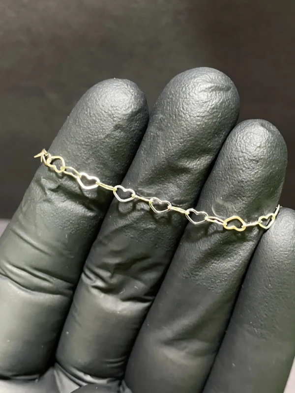 Pulseira elo corações 