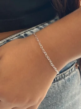 Pulseira elo corações 