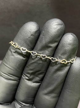 Pulseira elo corações 