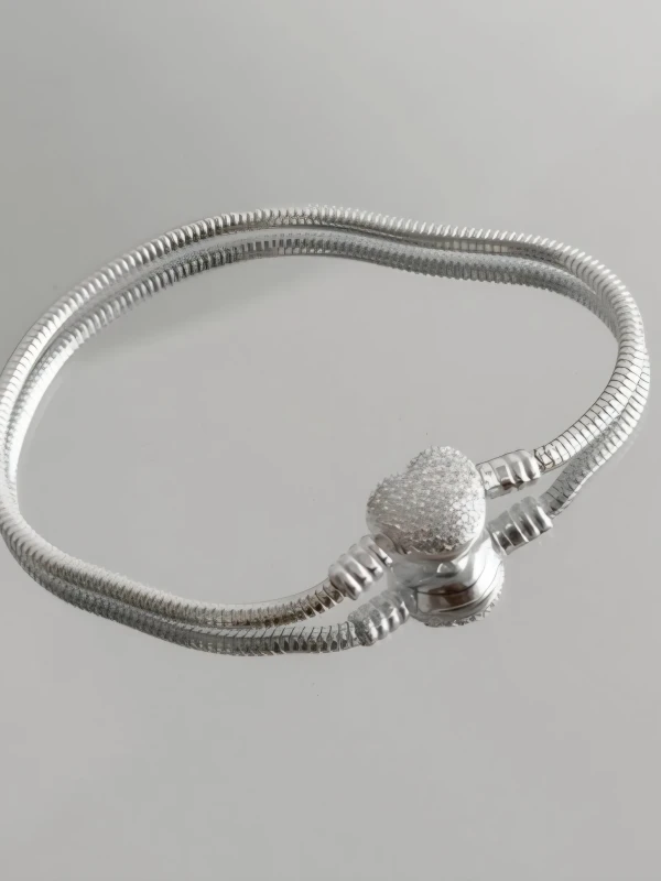 Pulseira life coração cravejado