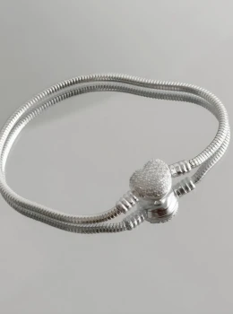 Pulseira life coração cravejado