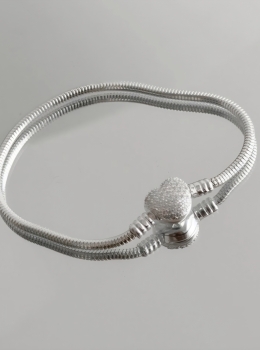 Pulseira life coração cravejado