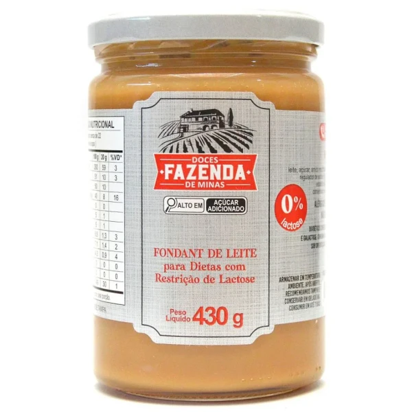 Doce de Leite Zero Lactose Fazenda de Minas 430g