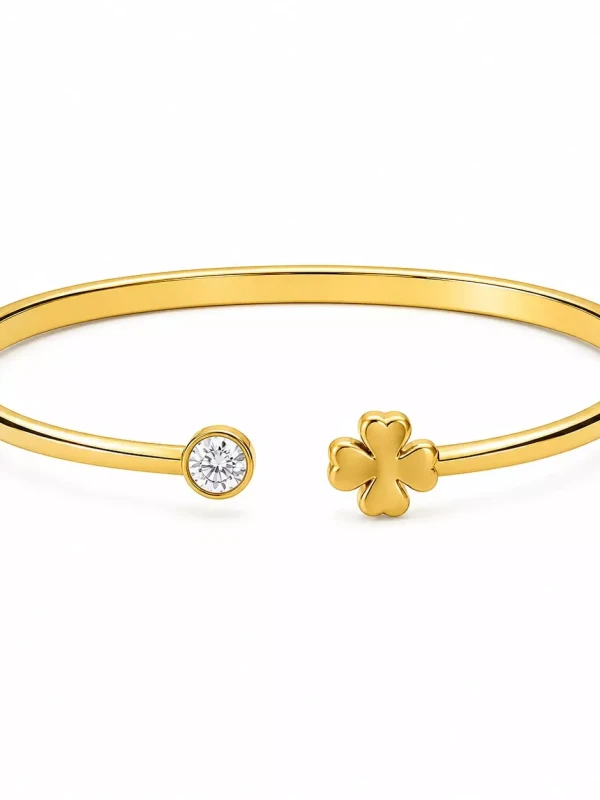 Bracelete Trevo C/ Ponto Luz