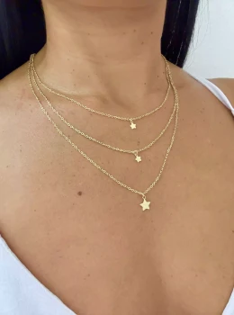 Colar Triplo Estrelas