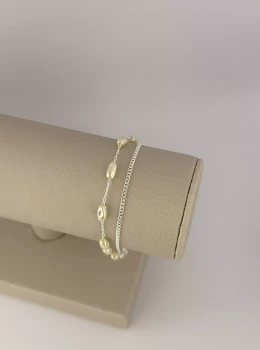 Pulseira Dupla C/ Pérola