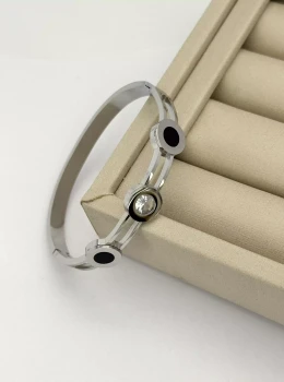 Pulseira Bracelete Inox Círculos