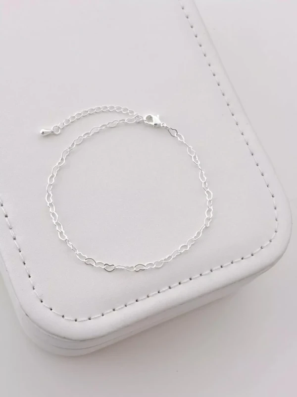 Pulseira Elos Corações 2mm