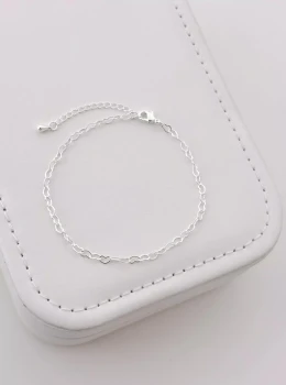 Pulseira Elos Corações 2mm