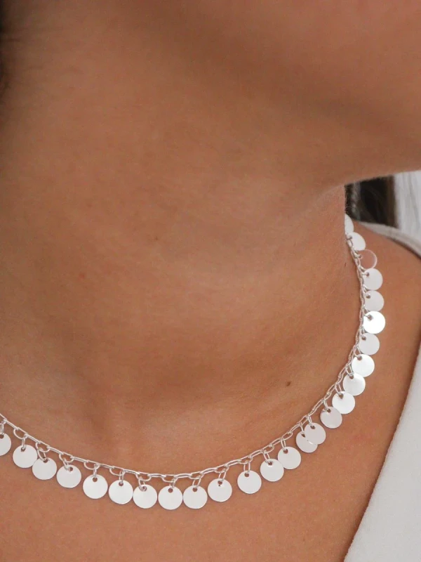 Choker medalhas Monalisa - Prata