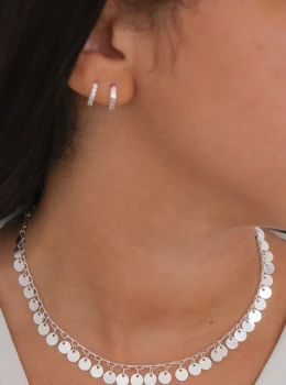 Choker medalhas Monalisa - Prata