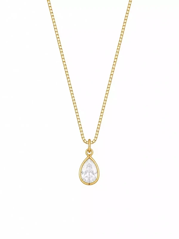 Colar ponto de luz gota - Ouro