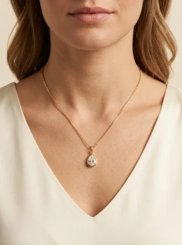 Colar ponto de luz gota - Ouro