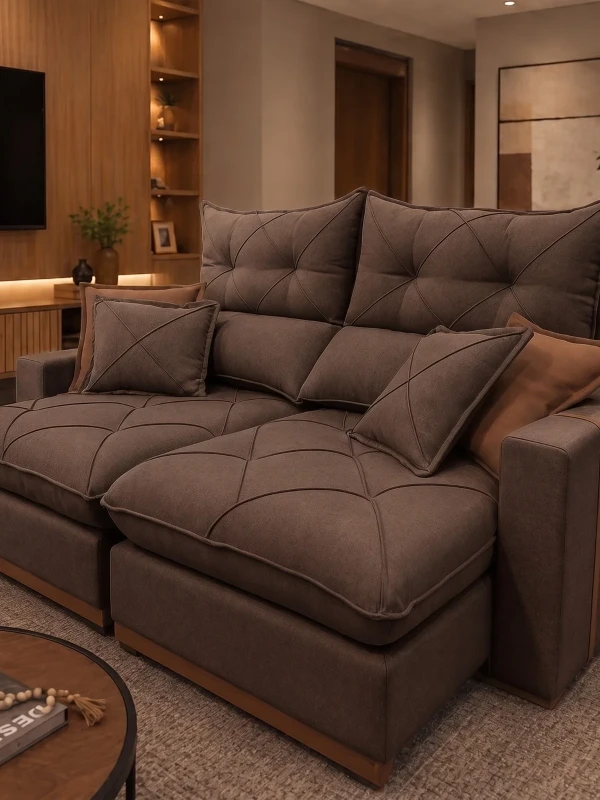 SOFÁ GRAN BELLO PLUS 2.50 RETRÁTIL E RECLINÁVEL – MOLAS ENSACADAS E 04 ALMOFADAS