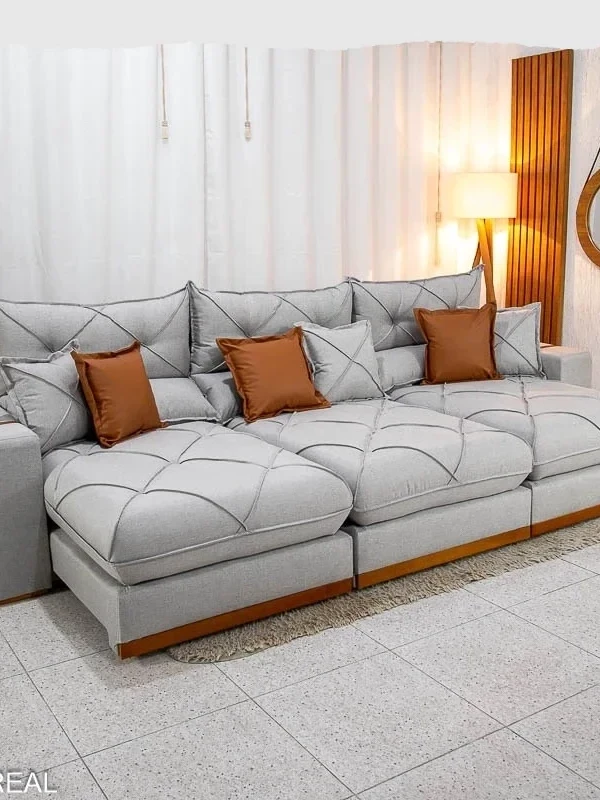 SOFÁ GRAN BELLO PLUS 320 RETRÁTIL E RECLINÁVEL – MOLAS ENSACADAS E 06 ALMOFADAS